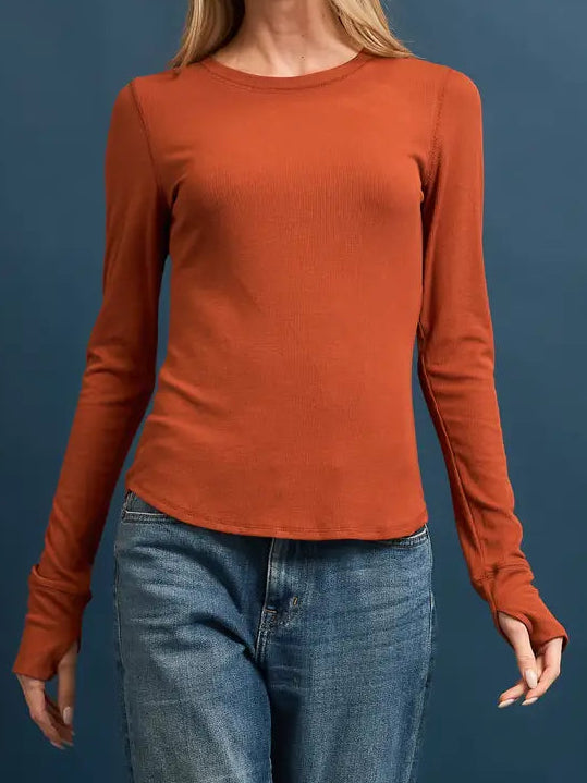 Nora Fitted Top - Rust