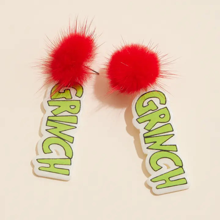 Christmas Pom-Pom Dangling Earrings