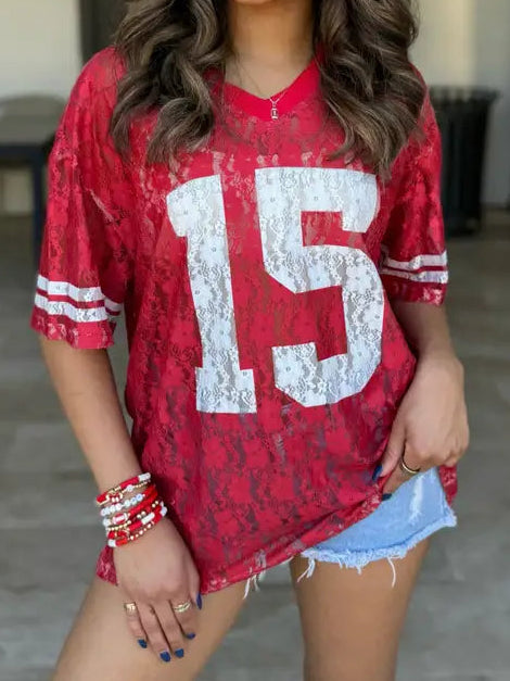 Red Lace "It's Game Time"