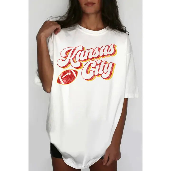 KC Oversized Graphic Tee - White