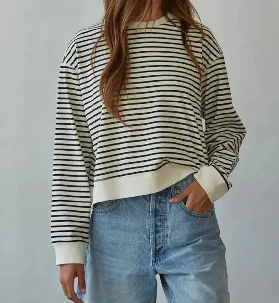 BoHo Striped Top-Black