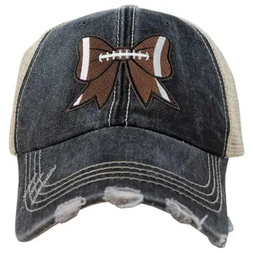 Football Bow Hat-Black