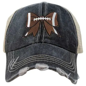 Football Bow Hat-Black