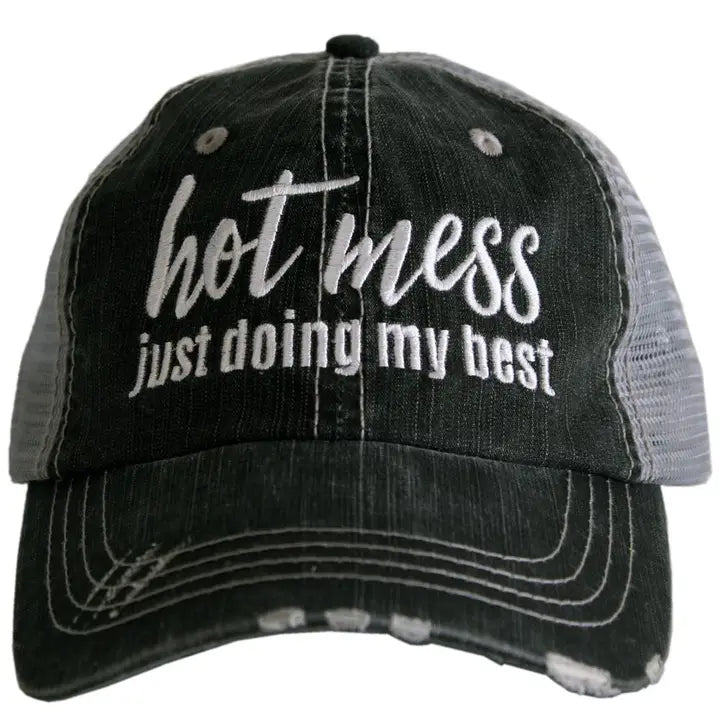 Hot Mess Hat-Grey