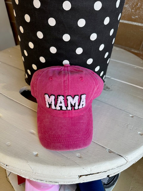 Washed Sherpa Mama Baseball Caps
