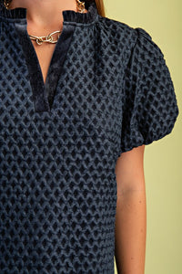 Velveteen Top-Navy