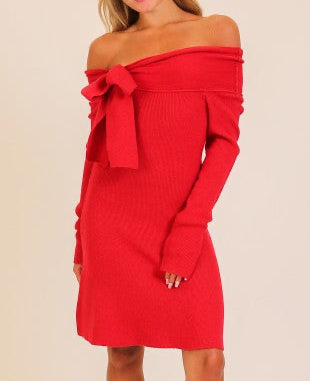 Off the Shoulder Red Dress