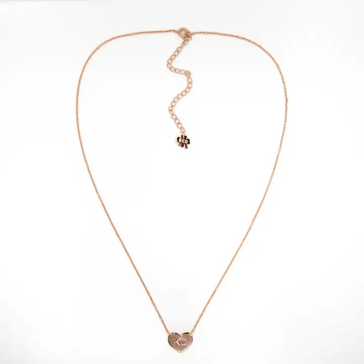 KC Heart Necklace - Rose Gold