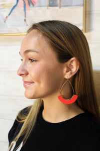 Faux Leather Teardrop Earring