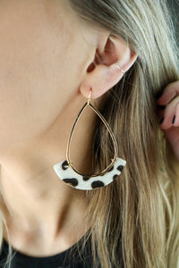 Faux Leather Teardrop Earring